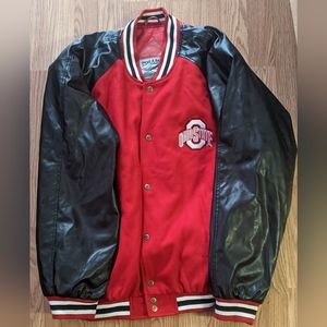 Ohio State Steve and Barry Faux Leather Letterman Jacket Vintage